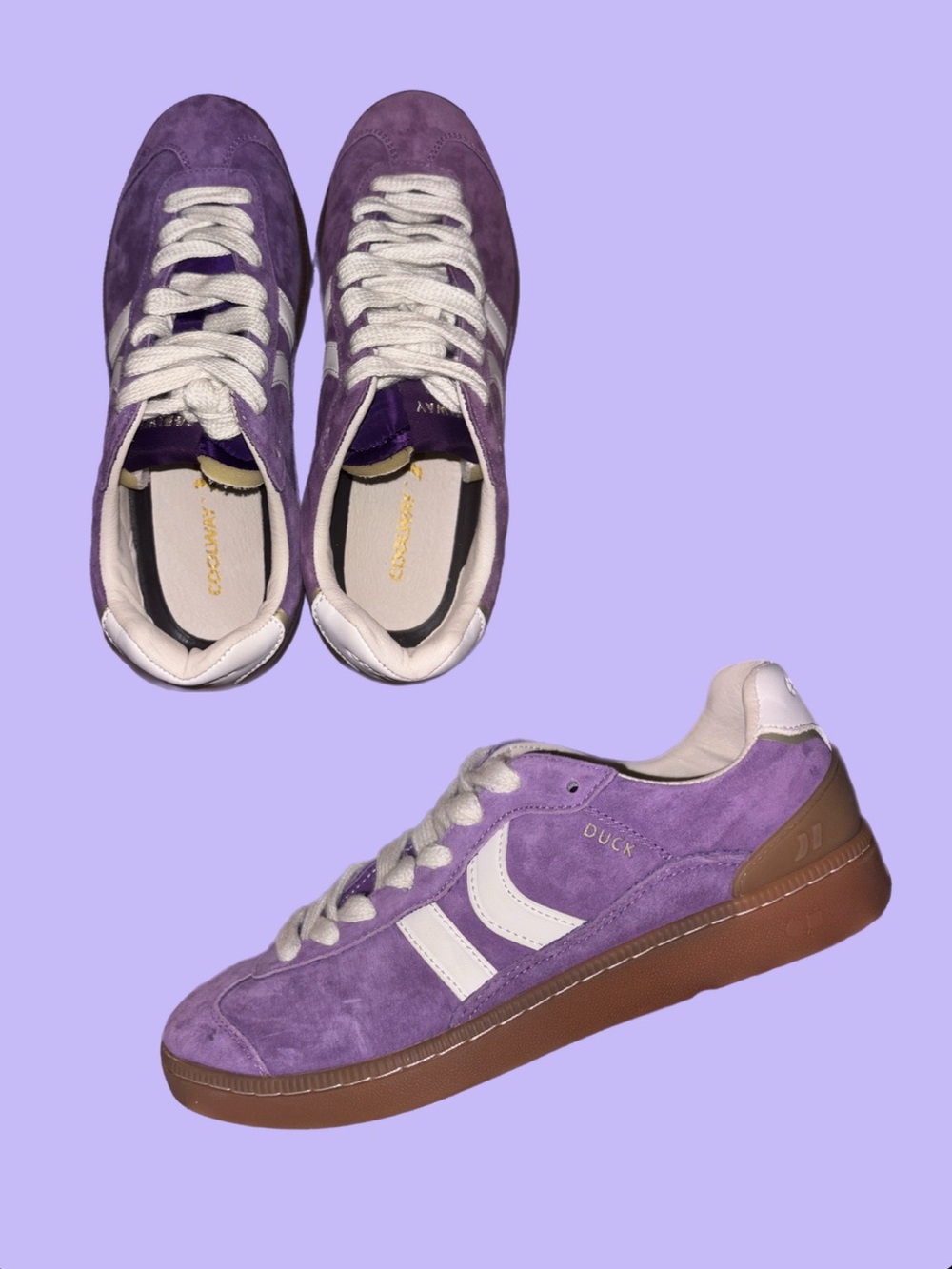 Coolway Purple Suede Low-Top Sneakers with White Accents